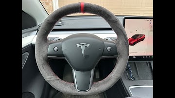 Tesla model Y  installing Alcantara steering wheel cover