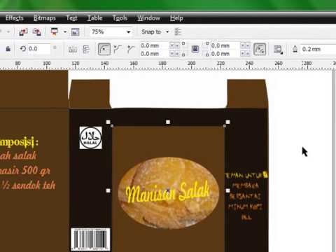 Cara Membuat Desain  Packaging Manisan Salak Dengan Corel 