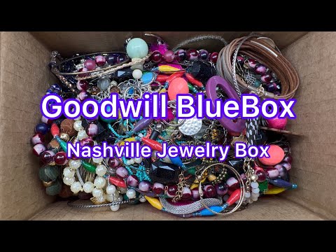 Goodwill BlueBox Mystery Jewelry Box Nashville Tennessee Sterling Found #unboxing #jewelry #gems