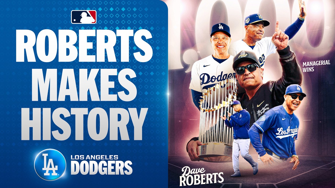 Los Angeles Dodgers skipper Dave Roberts becomes fastest manager to reach 1,000 WINS in MLB history!