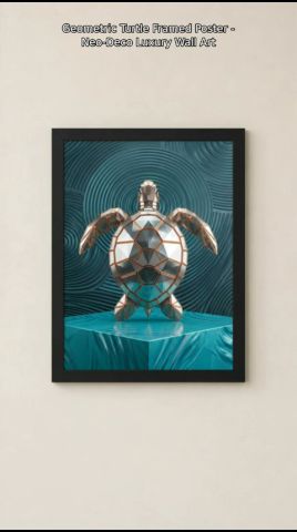 Geometric Turtle Neo-Deco Luxury Framed Poster Wall Art - YouTube