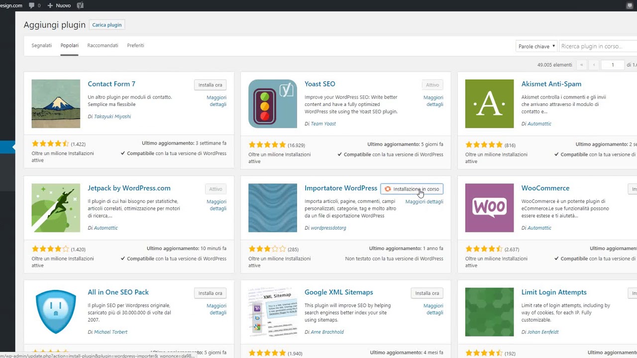 WordPress Facile - Installare un Plugin - YouTube