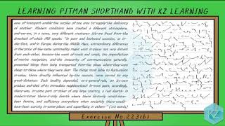Pitman Shorthand - Exercise No.223 Dictation (65 WPM) - KZ Learning Pitman Shorthand - Exercise No.223 Dictation (65 WPM) - KZ Learning