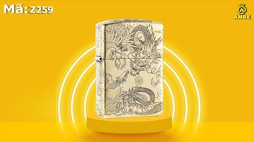 Bật lửa Zippo Z259 khắc ăn mòn Rồng Phượng | Zippo đồng khối khắc CNC | Ambe.vn