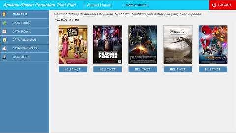 Demo Program Aplikasi Penjualan Tiket Film Bioskop berbasis Desktop