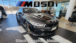 NEW ARRIVAL!  2023 BMW M850i xDrive Gran Coupe LCI Black Sapphire Metallic on Fiona Red