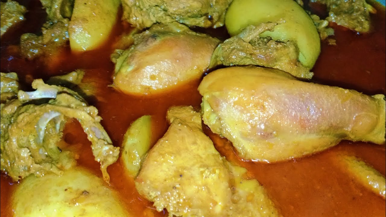 Alo diya morgi er mangsho ranna recepi 