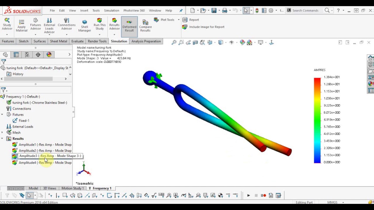 Simulation - the tuning fork - YouTube