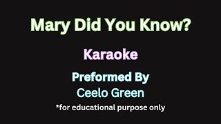 Mary Did You Know? by Ceelo Green | Karaoke #karaoke #voicelessons