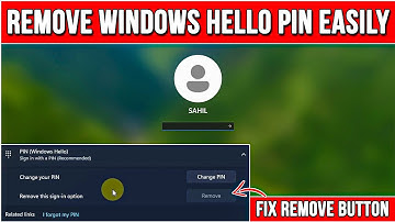 How to Remove Windows Hello Pin From Windows 10/11 | Disable Windows Hello Pin 2024