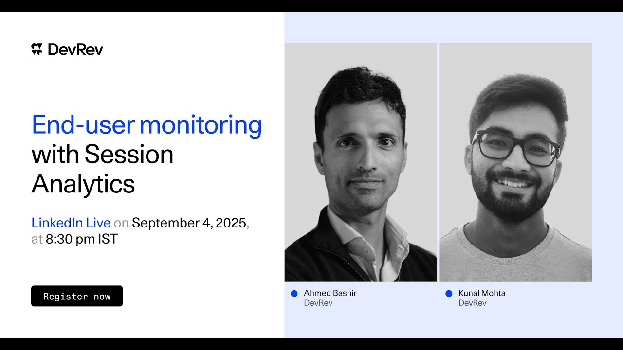 End user monitoring with session analytics