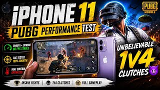 iPhone 11 PUBG Performance Test 🔥| Unbelievable 1v4 Clutches 😈 | PUBG MOBILE