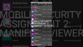 Mobile Security Assignment 2: Manifest Viewer (1171309)
