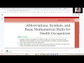 Chapter  1 Abbreviations, Symbols, and Basic Mathematical Skills for Health Occupation