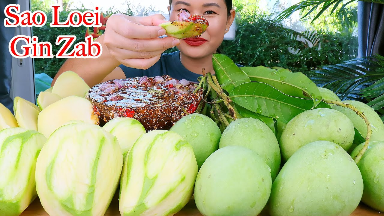 กินมะม่วงเปรี้ยวกรอบๆ‼️น้ำจิ้มแจ่วปลาร้าเผ็ดๆแซ่บๆจ้า |Sour Mango With Spicy Sauce