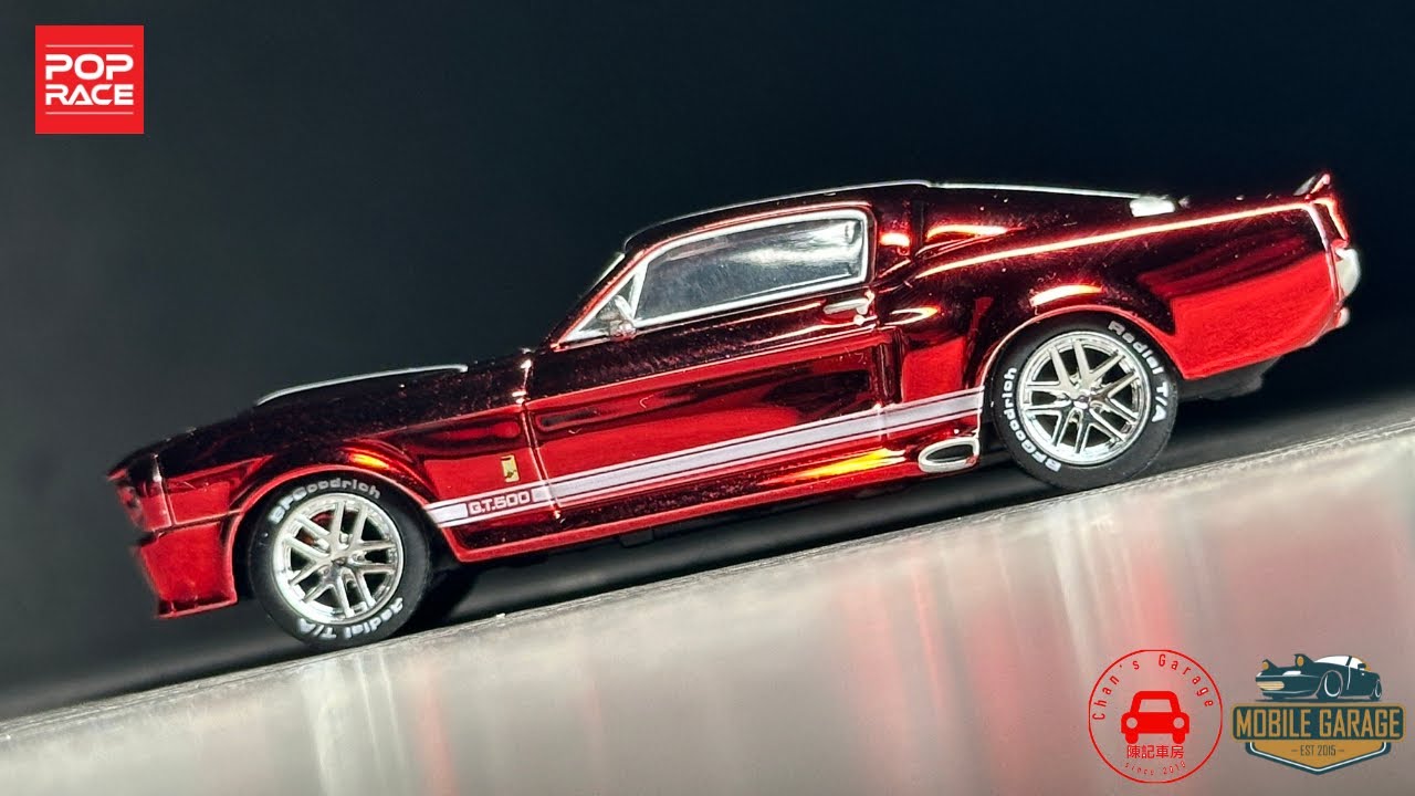 1:64 Pop Race Ford Shelby Mustang GT500 Chrome red Canada Edition
