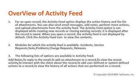 Configuring and Using the Remedyforce Activity Feed