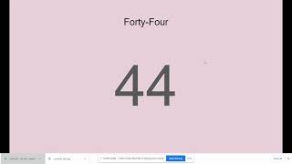 Number Recognition 1-50, In Order