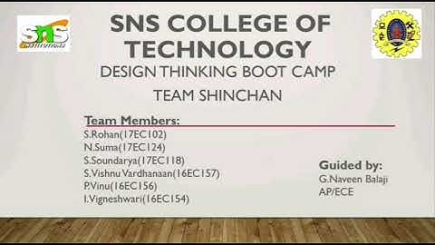 #snsinstitutions #snsdesignthinkers #snscteceTeam Shinchan|Design Thinking Boot Camp|Prototype Video
