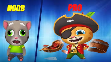 🤩توم المسكين☹️ في منافسة توم القرصان ‍☠️  ولا اروع NOOB vs PRO - Talking Tom Gold Run