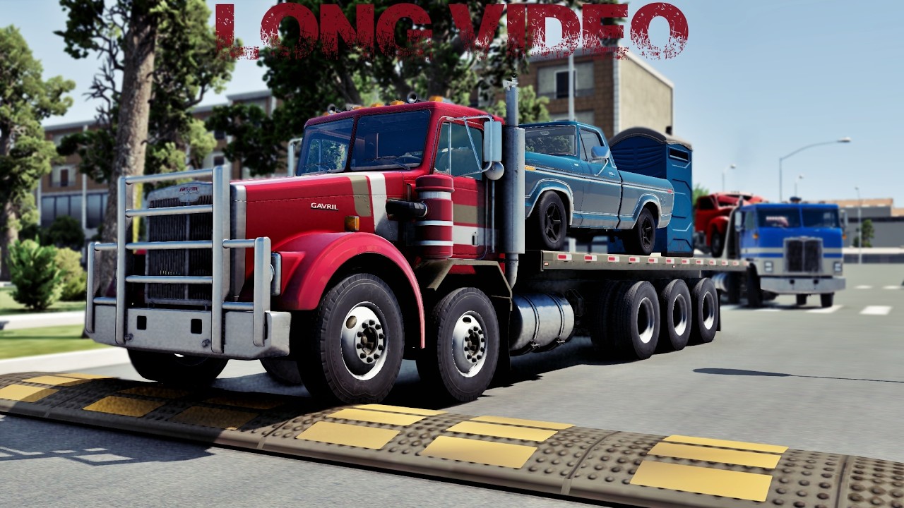 Trucks vs Speed Bumps SPECIAL #4 | BeamNG Drive - Long Video |🤜 Truck &Too