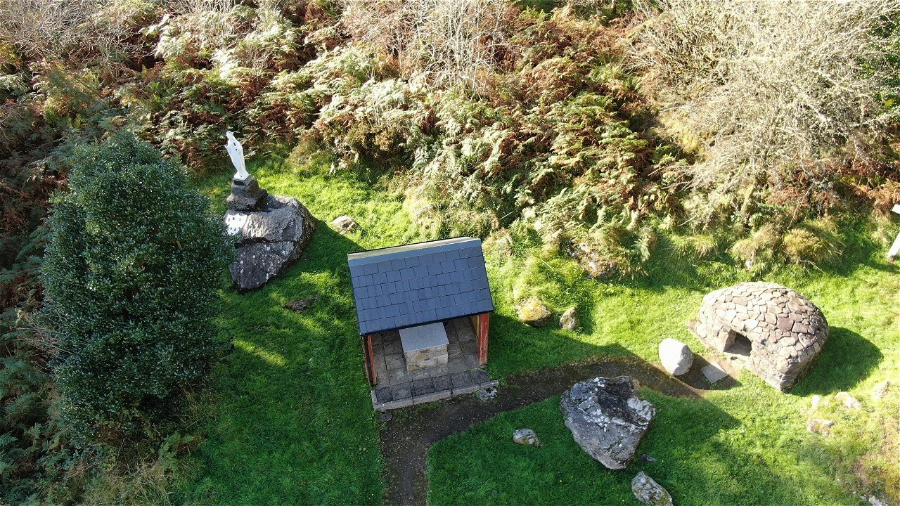 Drone View Mass Rock Cloonacool, Tubbercurry, Masshill Old School - Built 1910