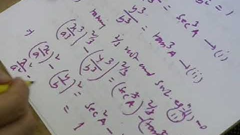 Video 3 TRIGONOMETRY TO ELIMINATE THETA CLASS 10