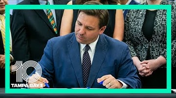 Florida Gov. Ron DeSantis speaks in Tarpon Springs