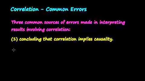 Correlation: Common Errors