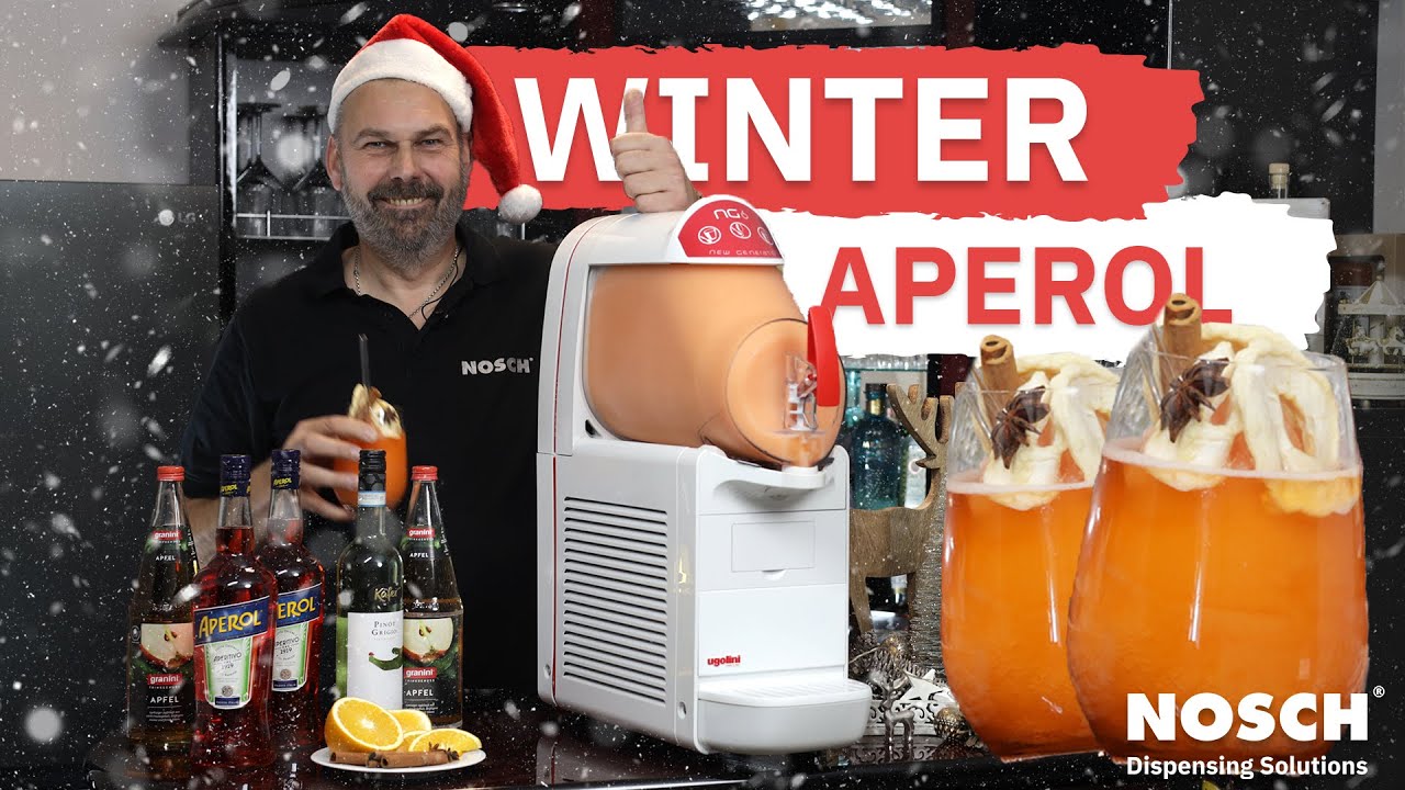 Ein leckerer Wintercocktail mit Weisswein und Aperol. Natürlich Frozen im Granitor®