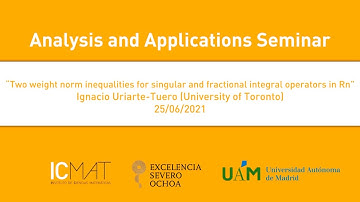 "Two weight norm inequalities for singular and fractional integral operators in Rn", I.Uriarte-Tuero
