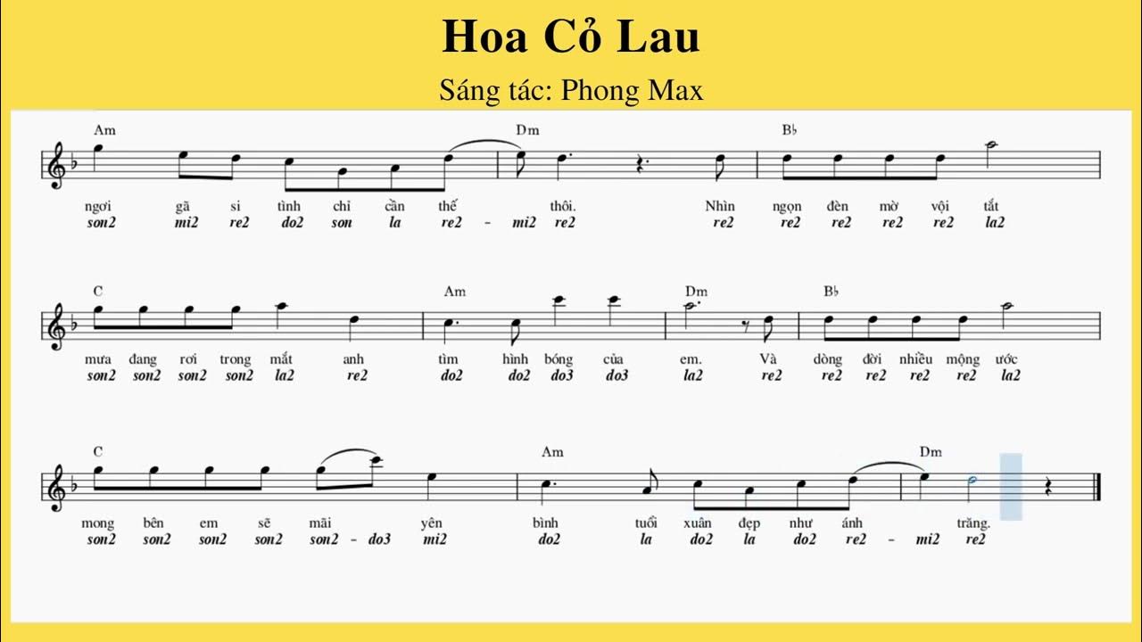 Sheet & Dịch nốt: Hoa Cỏ Lau (Phong Max) - YouTube