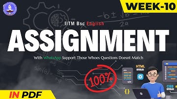 Graded Assignment Week 10 English Answers July 2023 #iitmadras #assignment