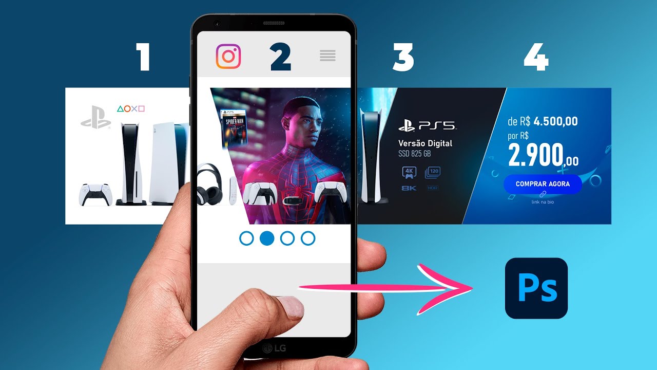 Como Criar Um Post Carrossel No Photoshop Instagram E Facebook YouTube
