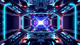 4K Free Neon Motion Design Sci-fiction Tunnel Background Video - free Vj Loop Motion Graphics Video