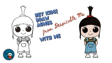 Hey Kids, Draw Agnes, from Despicable Me / Minions /, With Me | Easy Step-by-Step Tutorial for Kids