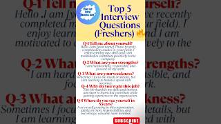 Most important top 5 interview questions for freshers #interview🔥#finance