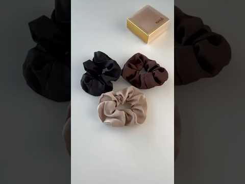 Набір LUX резинок з шовку 3шт в подарунковій коробці, видео 1