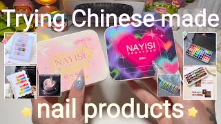 Trying Chinese made nail products ⭐️ New unique products | swatches + review ♡