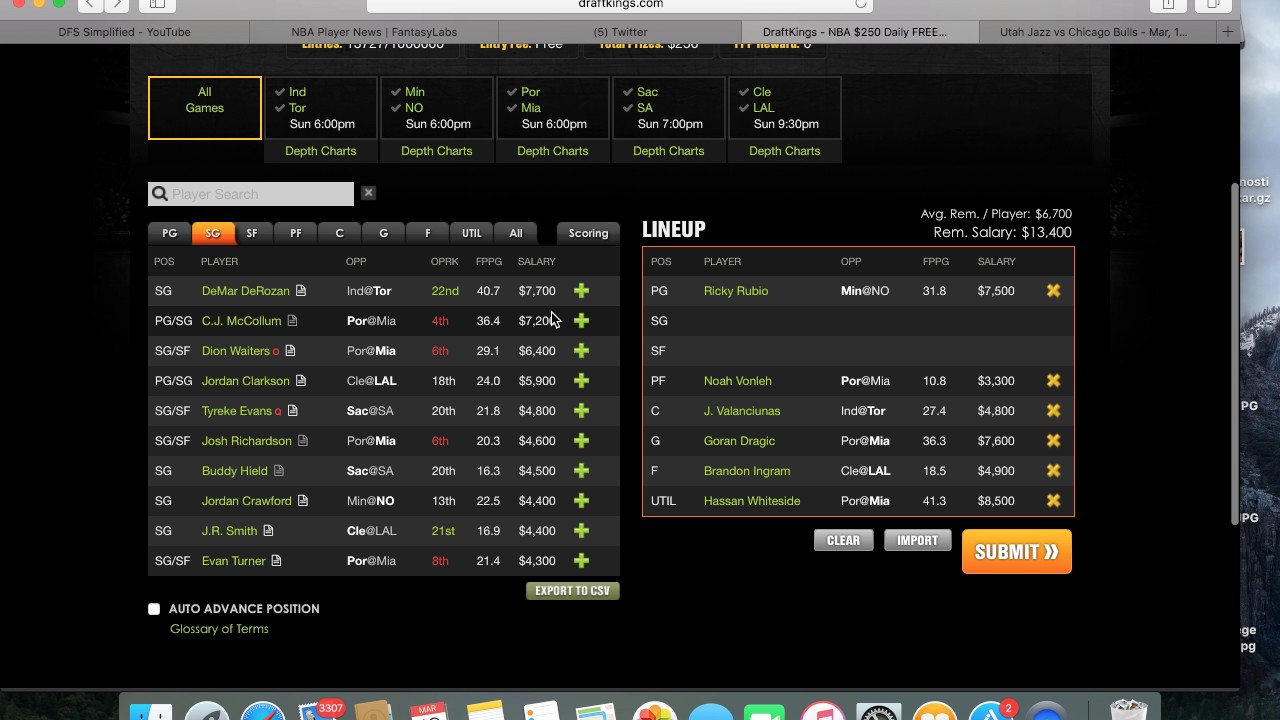 NBA Draftkings March 19th UPDATED Lineup with analysis YouTube