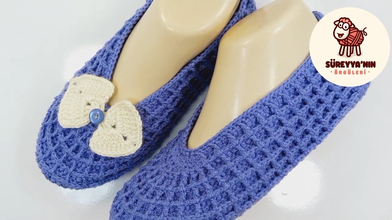 Çook Pratik Babet Patik 💯/ Waffle (gofret) modelli tığ işi patik