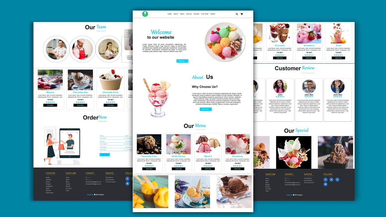 How to make a Ice Cream Website Using HTML/CSS | DM 007 | Ice Cream ...
