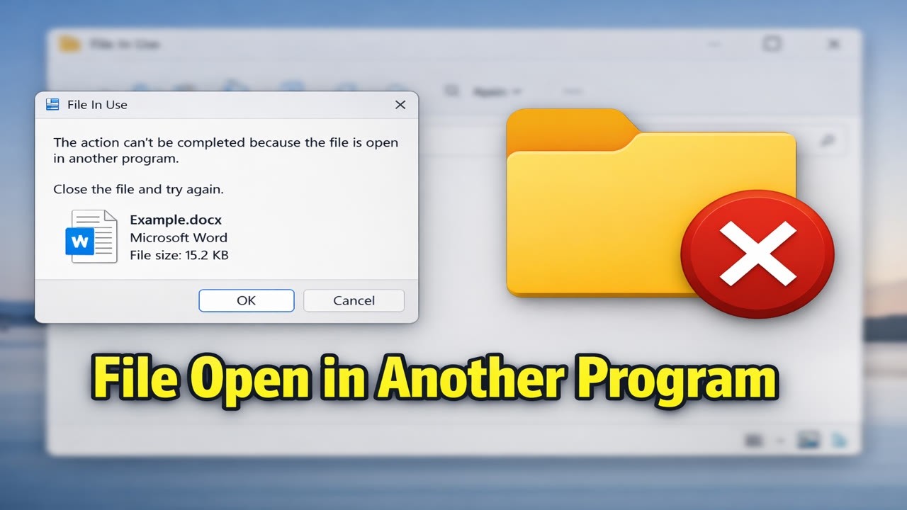 Allow Another Program How To Fix Action Cannot Be Completed The File Is Open In Another ...
