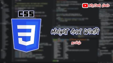 CSS Height and Width | Mr. Tech Code | Tamil