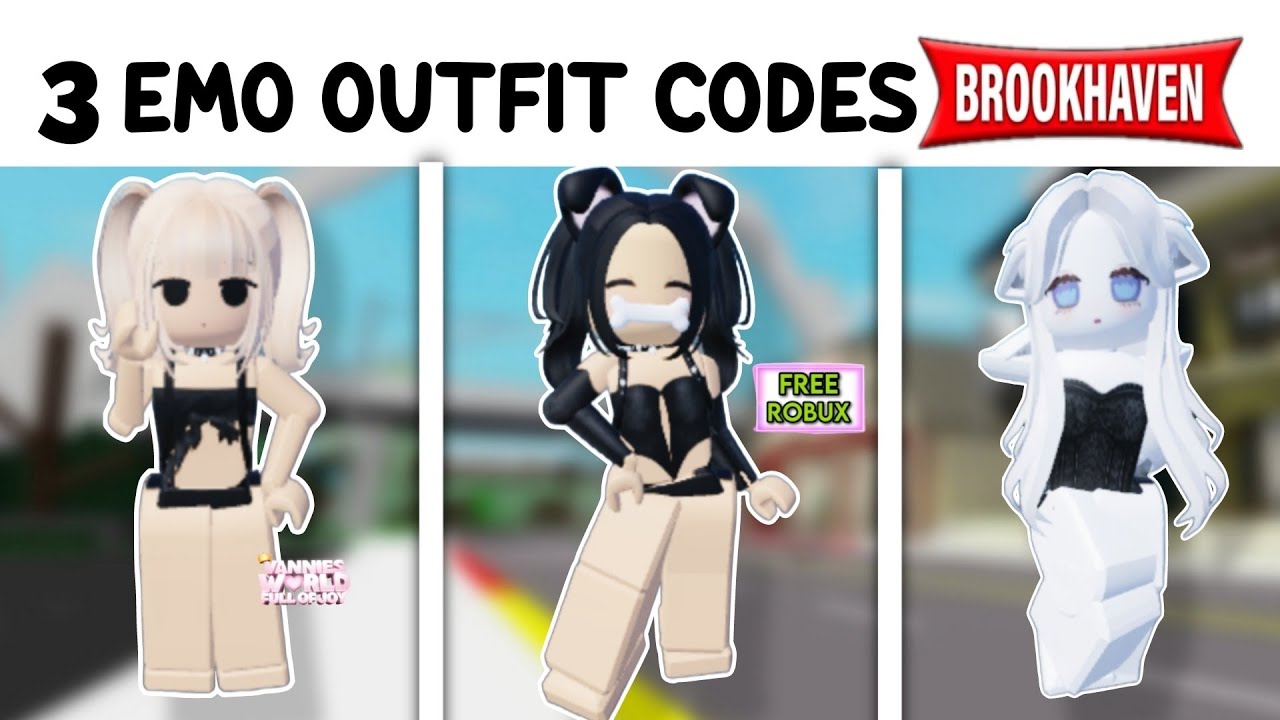 3 EMO OUTFIT ID CODES FOR BROOKHAVEN RP, BERRY AVENUE & BLOXBURG 🖤✨ 