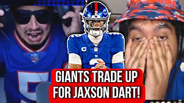 GIANTS FANS REACT LIVE to TRADING UP For Jaxson Dart