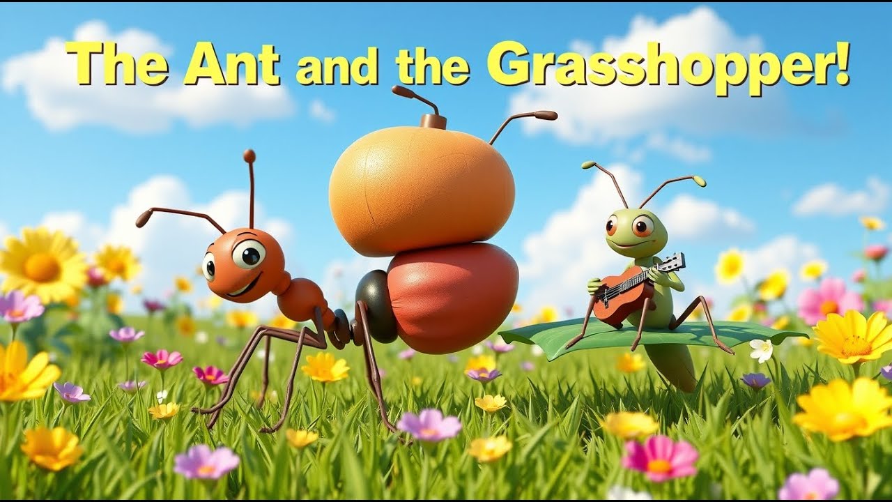 The Ant and the Grasshopper | Aesop's Fable | Moral Story for Children