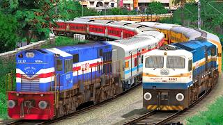 WDM3D UTKRISHT vs WDP4D LHB TRAIN RACE | BUMPY RAILROAD | Train Simulator | Railwork | NTG GAMING screenshot 5