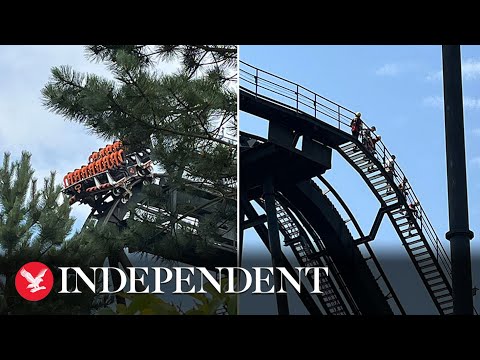 Alton Towers rollercoaster riders get stuck on Oblivion ride on UK's hottest day