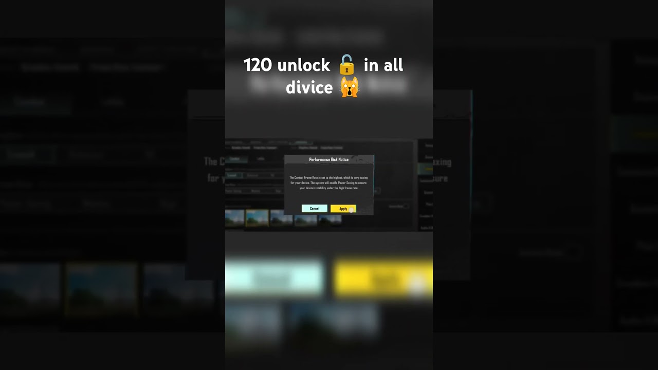 120 fps unlock 🔓 in all devices 💯 